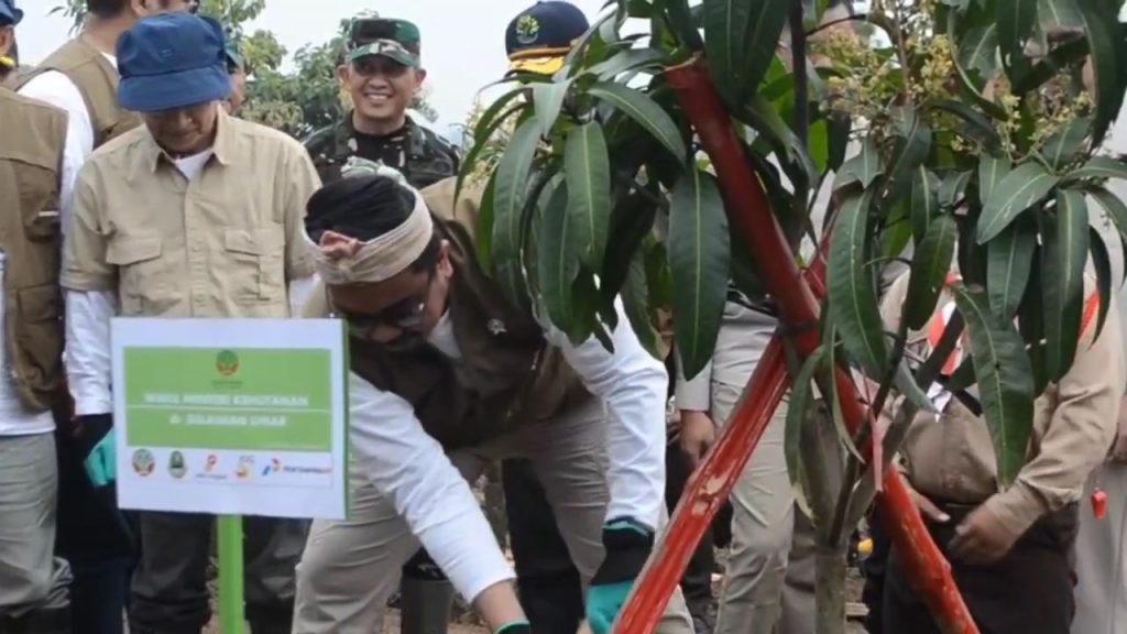 Wakil Menteri Kehutanan Republik Indonesia, Sulaiman Umar, melakukan penanaman 10 ribu Pohon di Majalengka (Foto : Darfan)