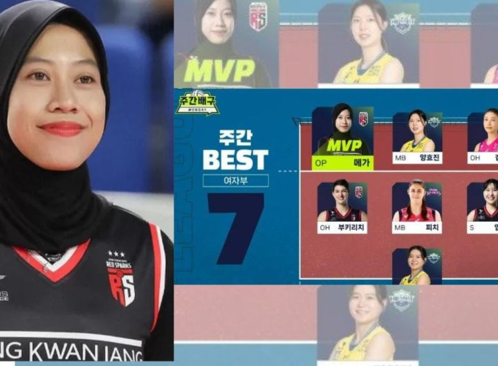 Megawati sukses mencatatkan namanya di jajaran Best 7 di pekan ke-14 Liga Voli Korea Putri 2024/2025 (Tangkapan Layar)
