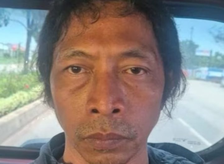 Nanang "Gimbal" pembunuh Sandy Permana saat di tangkap polisi (Tangkapan Layar)