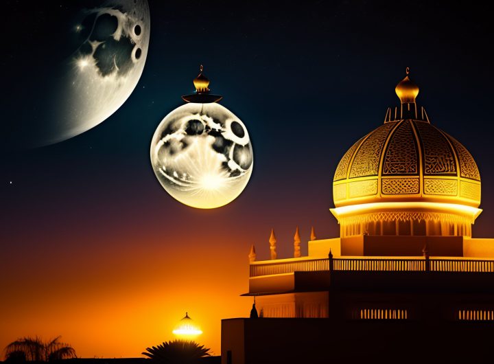 Ilustrasi gambar masjid dengan kubah emas (Tangkapan layar)