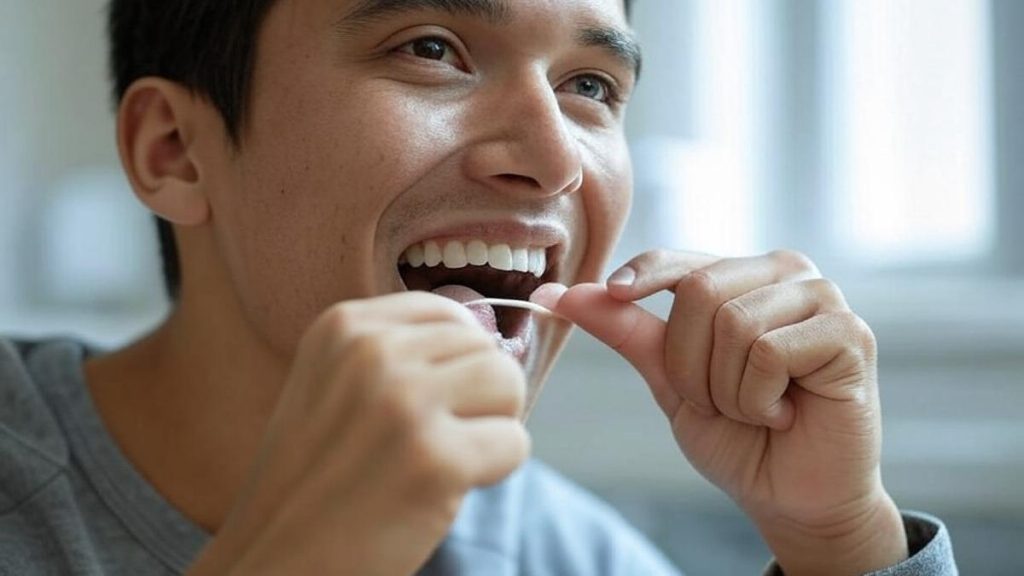 Flossing/benang gigi - Foto dibuat oleh Grok/X