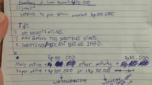 El Barack Tunjukkan Pricelist Syuting (Tangkapan Layar)