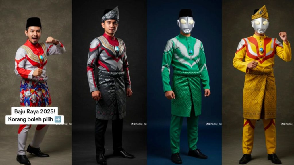 Baju Lebaran tema ultraman (Foto: TikTok/@nabiu_rahman)