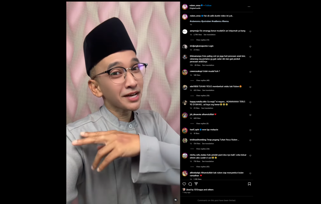 tangkapan layar/ @ruben_Onsu