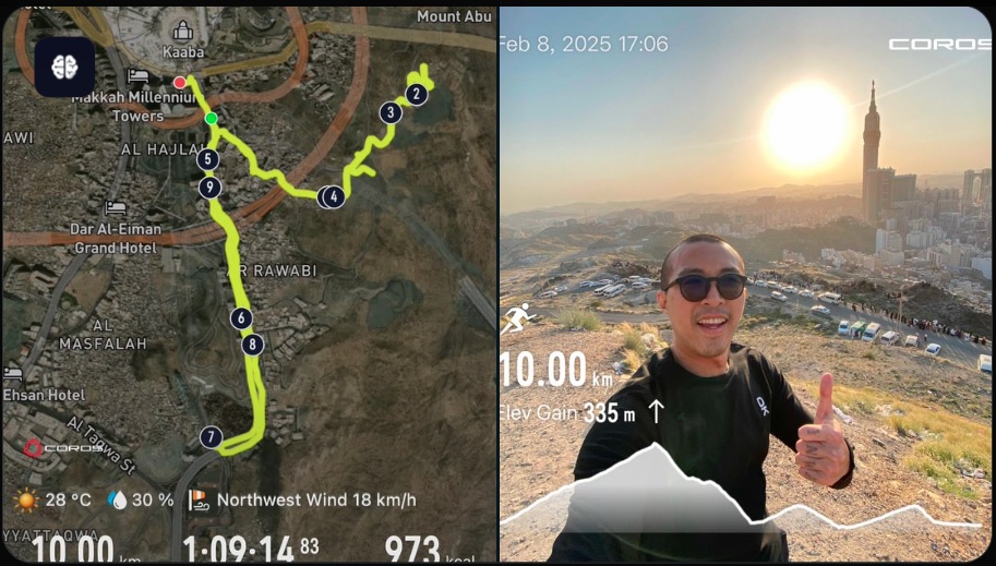 Tangkapan Layar - Dokter Tirta Cerita Pengalaman Lari Sore Lewati Jabal Khandamah Makkah Usai Umrah. (Foto: X/ tirta_cipeng)