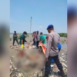 Mayat tanpa identitas ditemukan di pesisir Muara Cirebon (Foto : Darfan)
