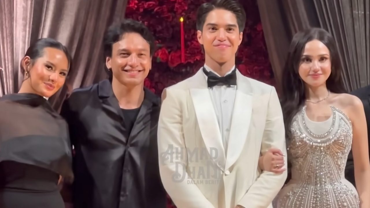 Momen Jefri Nichol Gandeng Mesra Zahwa Massaid di Nikahan El Rumi dan Syifa Hadju. (Foto: YouTube/Ahmad Dhani)