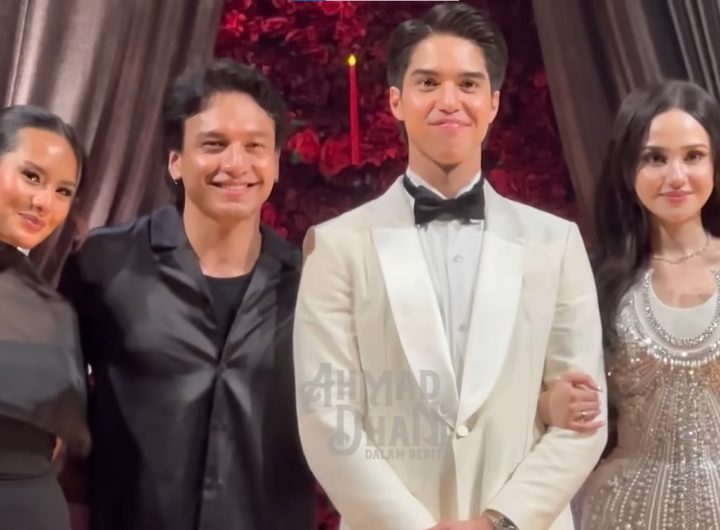 Momen Jefri Nichol Gandeng Mesra Zahwa Massaid di Nikahan El Rumi dan Syifa Hadju. (Foto: YouTube/Ahmad Dhani)