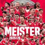 Bayern Munchen memastikan diri sebagai juara Liga Jerman atau Bundesliga 2025/2026 setelah mengalahkan Stuttgart 4-2 pada pekan ke-30 di Allianz Arena, Minggu, 19 April 2026 malam WIB. (X/@FCBayern)