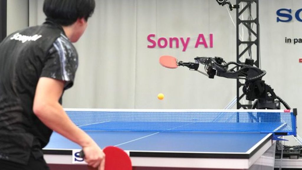Robot ping-pong Ace buatan Sony AI mencetak sejarah dengan mengalahkan pemain top dunia, (foto: x @FortuneMagazine)