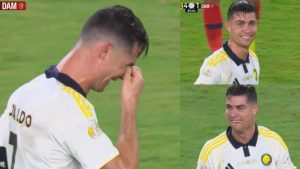 Tangis Haru Cristiano Ronaldo Iringi Keberhasilan Al Nassr Segel Gelar Juara Liga Pro Saudi 2025/2026 Tangis haru Cristiano Ronaldo dalam laga Al Nassr vs Damac FC Liga Pro Saudi 2025/2026, Jumat (22/5/2026) dini hari WIB. Sukses mencetak dua gol berturut-turut saat melawan Damac FC, Ronaldo tersorot kamera tak bisa menahan air mata harunya jelang kemenangan Al Nassr musim ini. - galeri foto Sumber : YouTube/Saudi Pro League