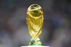 Trofi Piala Dunia. (AP Photo/Martine Meissner)