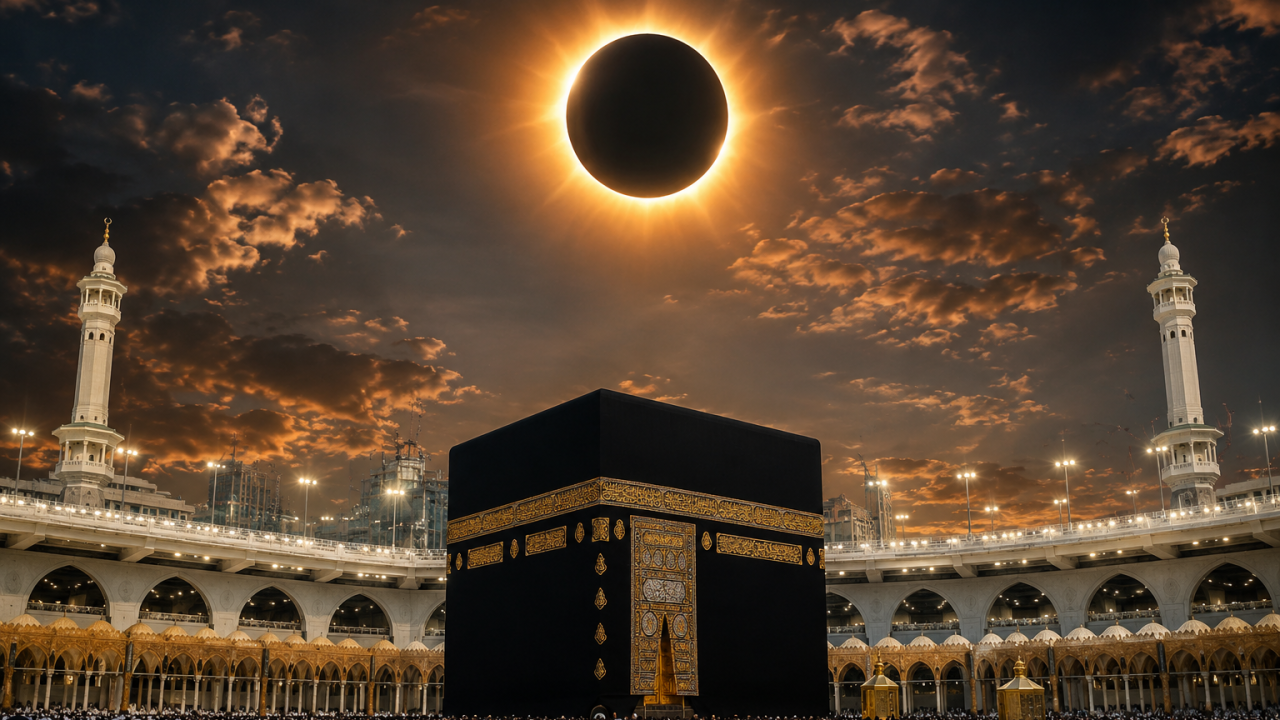 Gerhana Matahari Total 2 Agustus 2026, Ka'bah di Mekah Akan Gelap Gulita (Sumber Foto : Chat GPT)