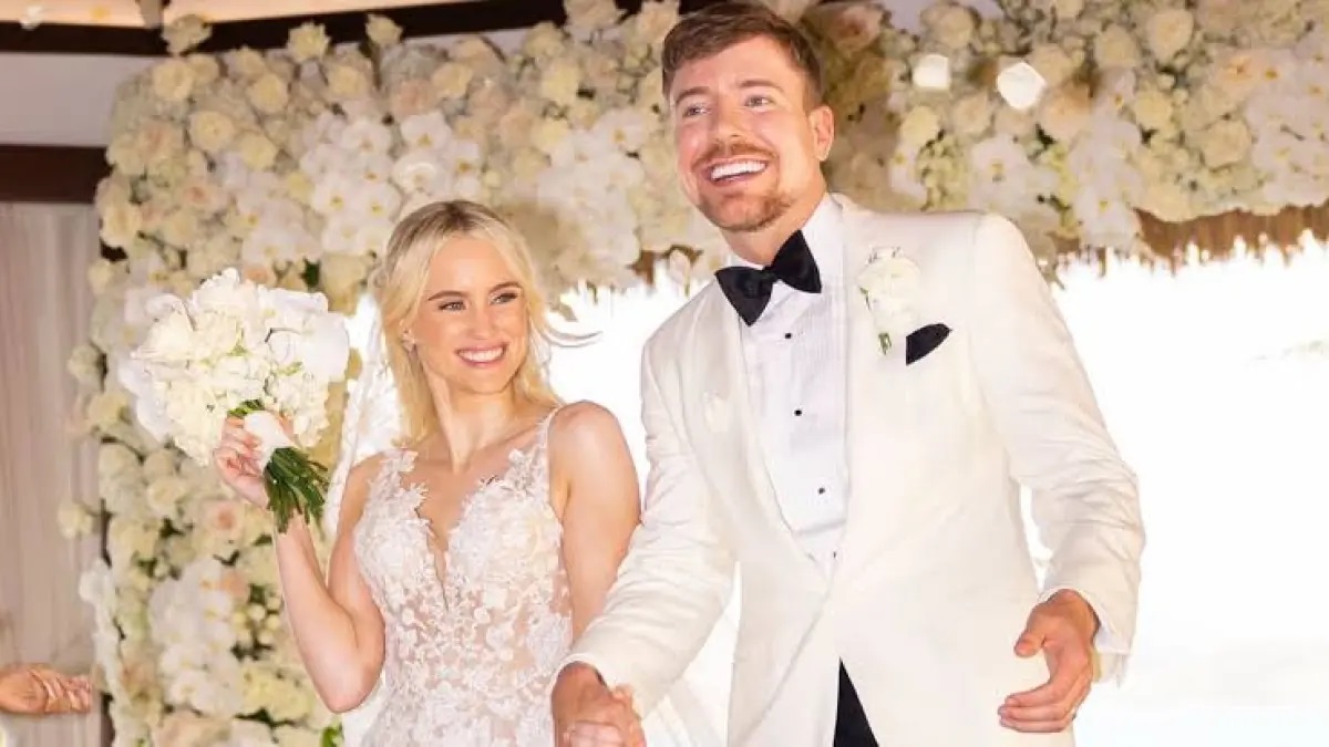 Mr Beast menikah dengan Thea Booysen (Tangkapan Layar)