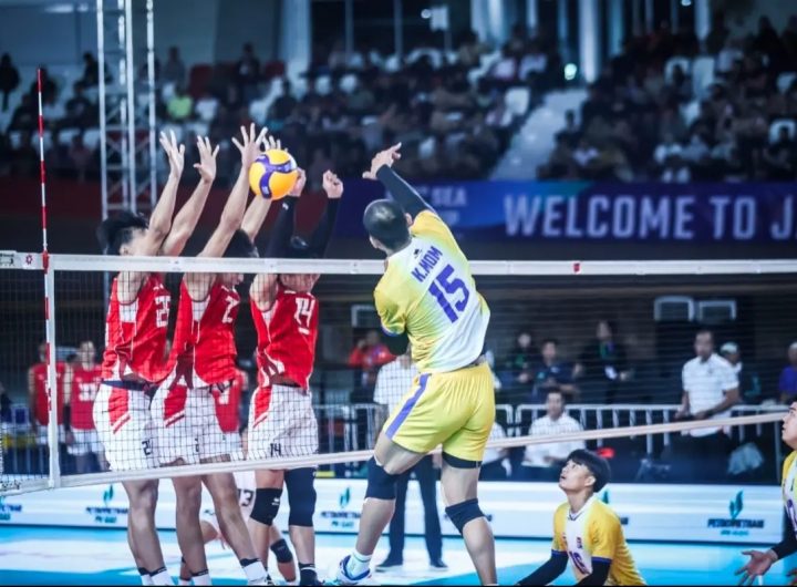 Timnas voli putra Indonesia (merah) menang telak 3-0 atas Kamboja mengawali putaran kedua SEA V Cup 2026. (Sumber Foto: PBVSI)