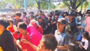 Ricuh Tradisi Tawurji Keraton Kanoman, Warga Merangsek dan Berebut Koin Curak (Foto : Darfan)
