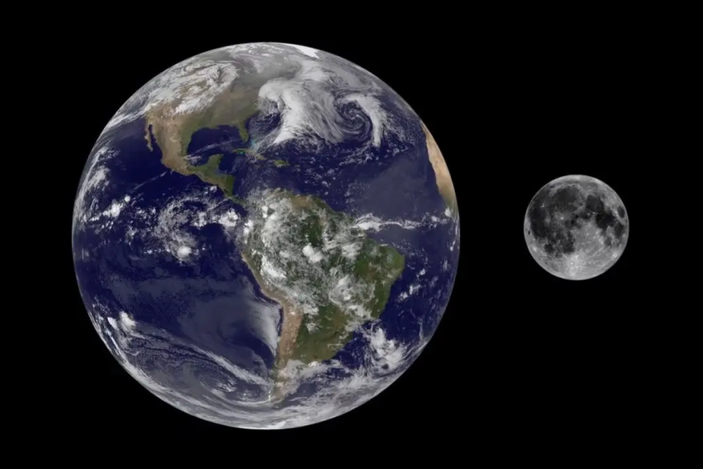 Ilustrasi Bumi dan Bulan.(NASA)