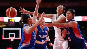Timnas Basket Putri Indonesia menang dramatis atas Thailand di Asian Games 2026. (REUTERS/Edgar Su)